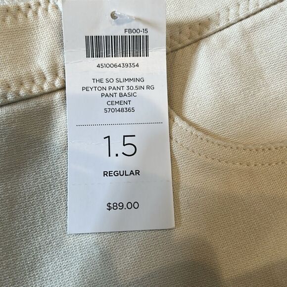 Chico’s So Slimming Slim Leg Peyton Pants Cement Beige- 1.5 (10) new with tags - Picture 5 of 10